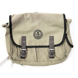 Sierra Club Canvas Messenger Bag Crossbody Satchel Vintage Green GUC